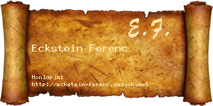 Eckstein Ferenc névjegykártya